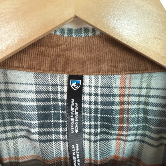 Kuhl Women’s Tess Snap Plaid Flannel in Green/Orange Size S - Picture 4 of 11